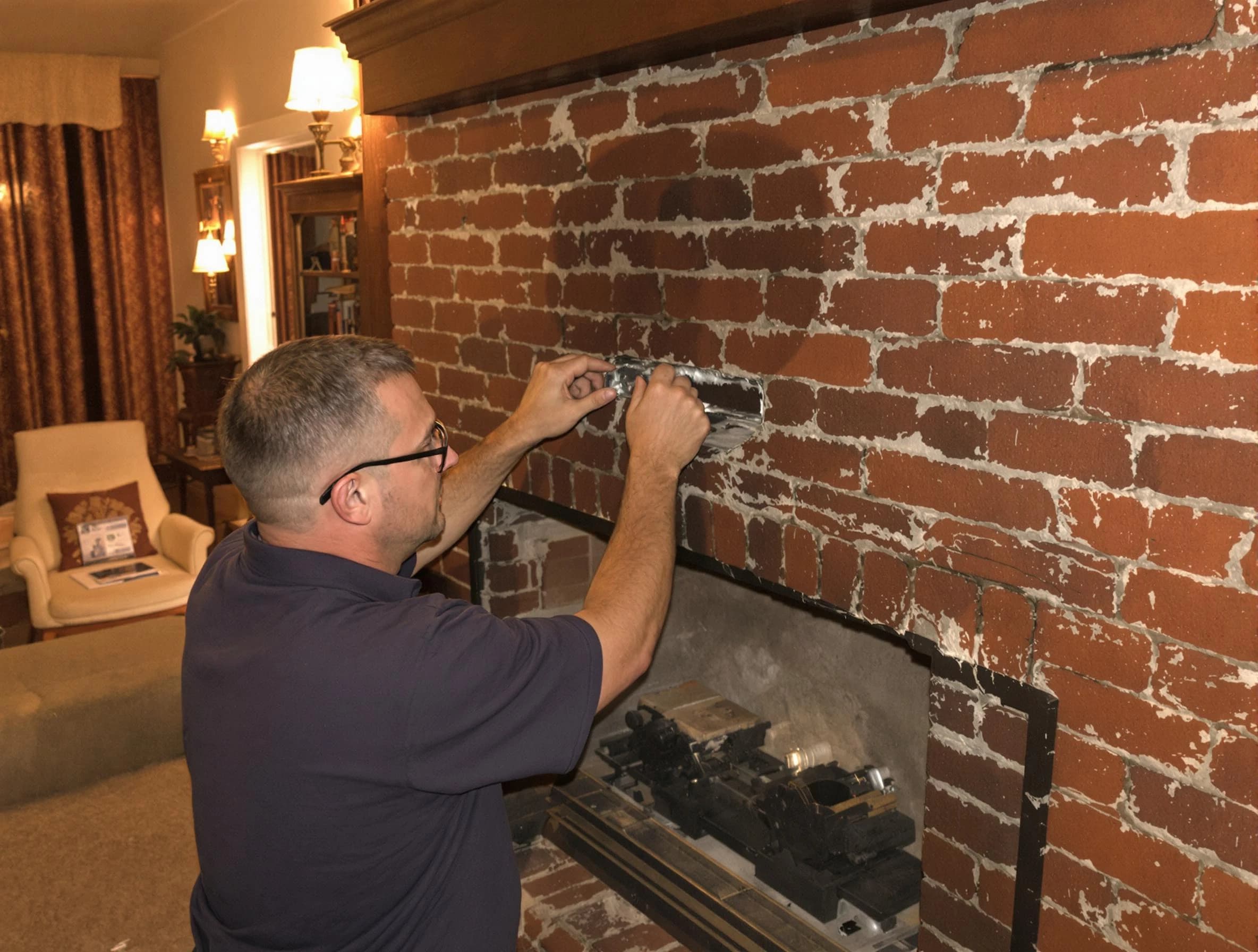 McDonough Chimney Sweep expert fixing a fireplace in McDonough, GA