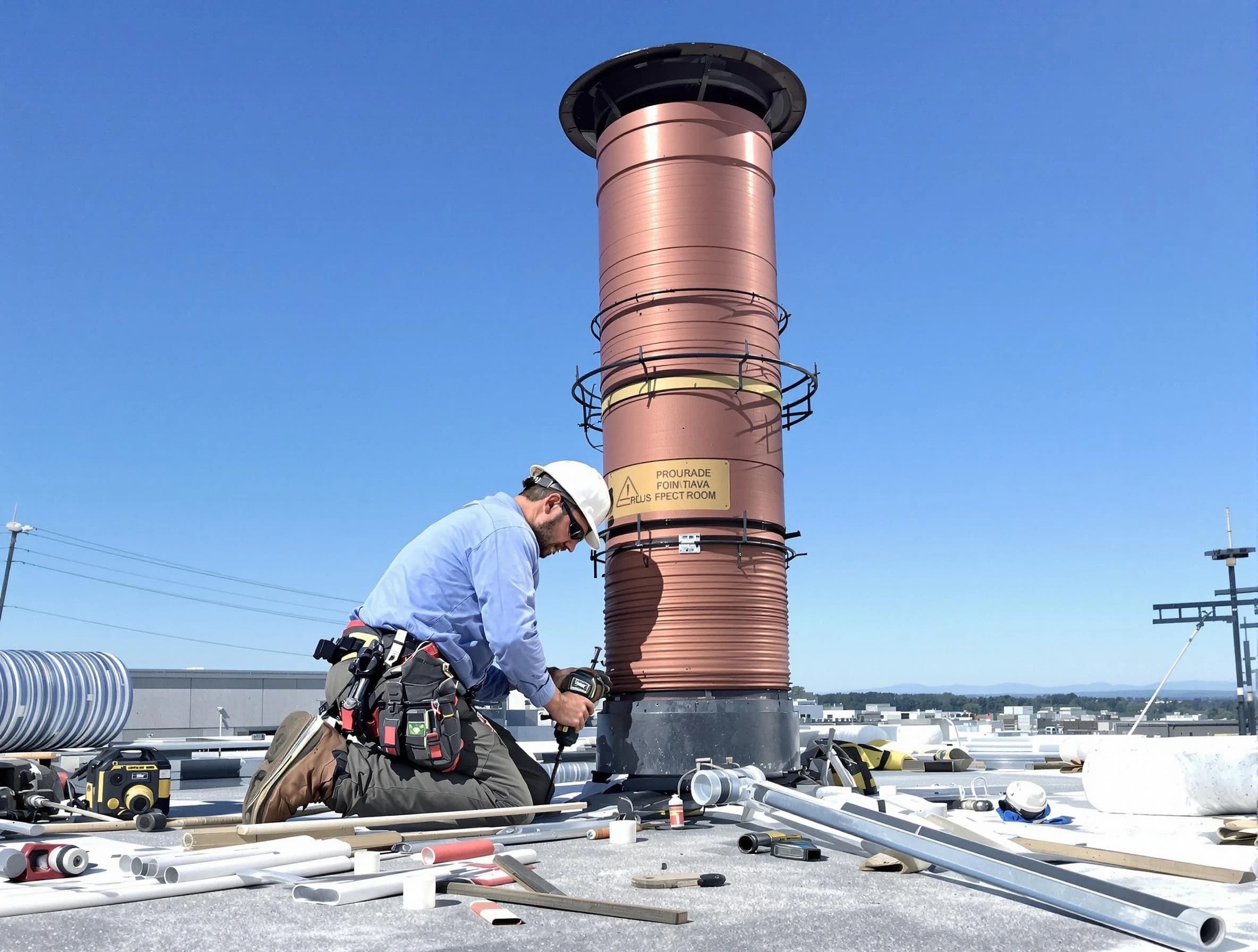 Installed chimney liner by McDonough Chimney Sweep in McDonough, GA