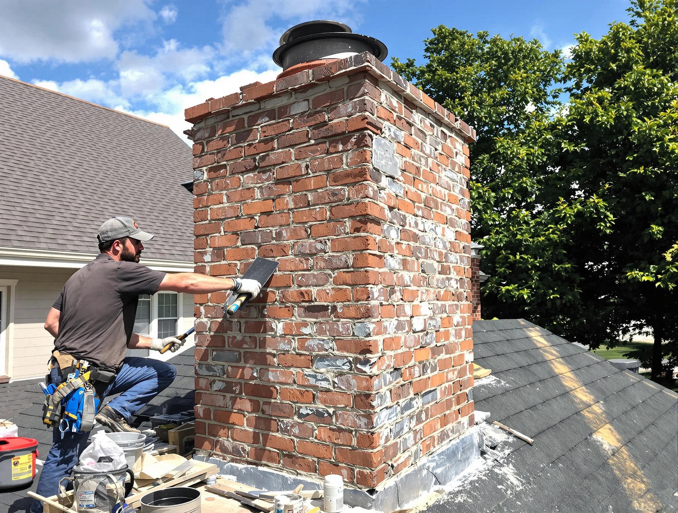 Completed chimney rebuild by McDonough Chimney Sweep in McDonough, GA