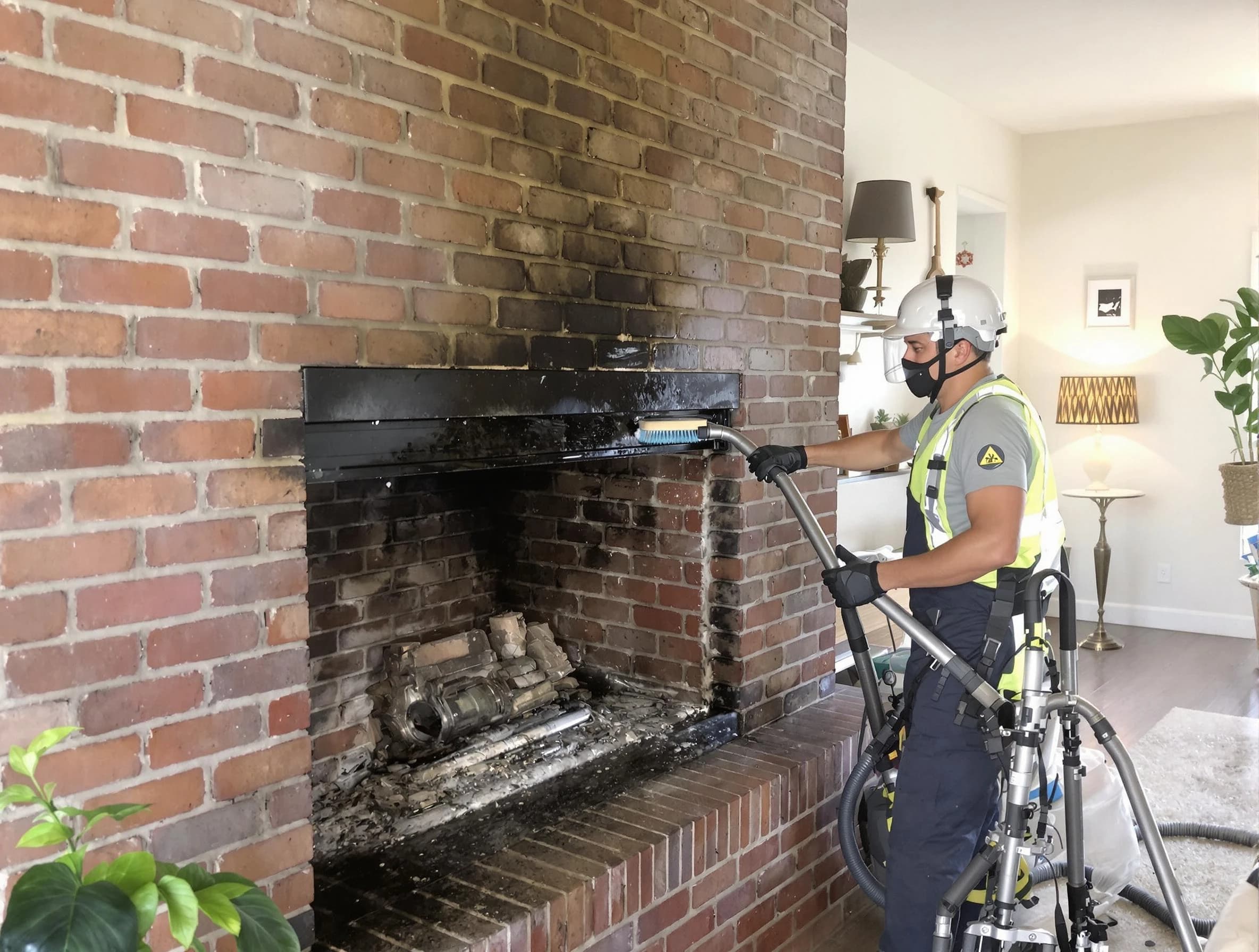 McDonough Chimney Sweep providing fireplace cleaning services in McDonough, GA