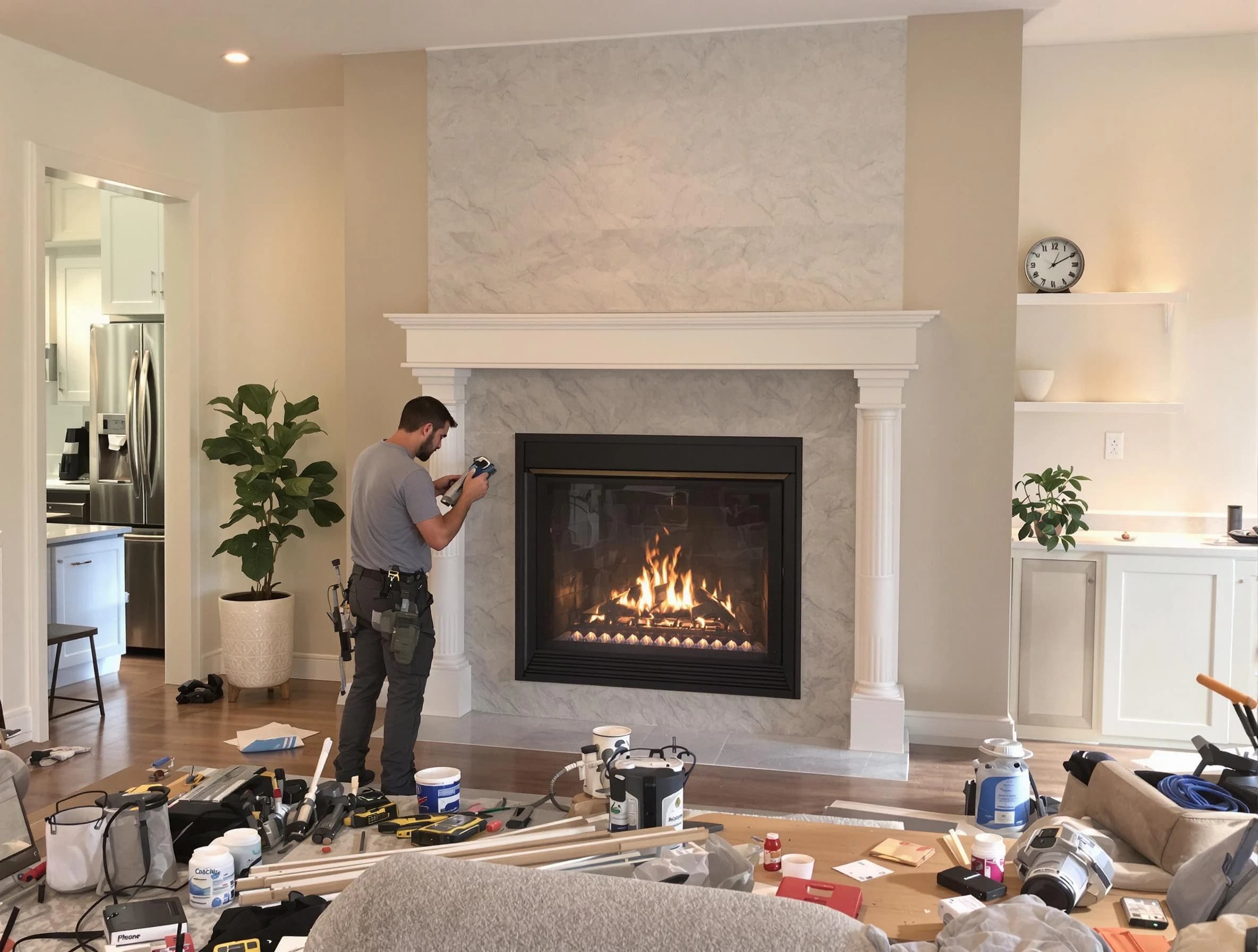 Newly installed fireplace by McDonough Chimney Sweep in McDonough, GA