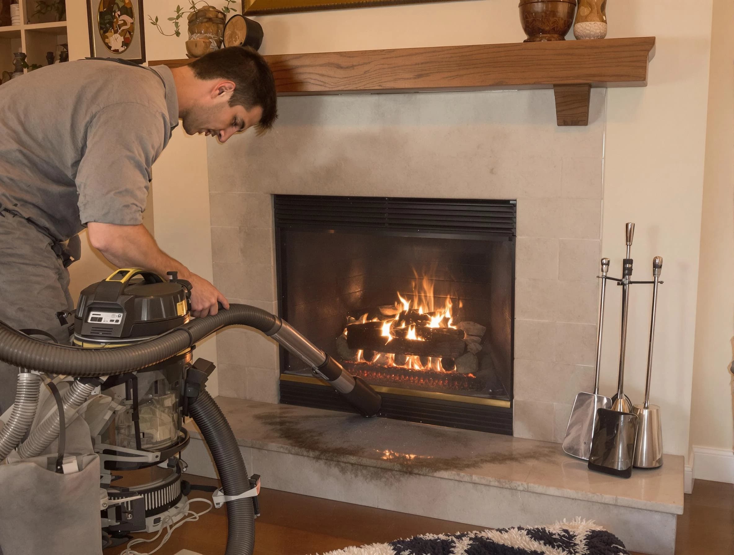 Routine fireplace upkeep by McDonough Chimney Sweep in McDonough, GA