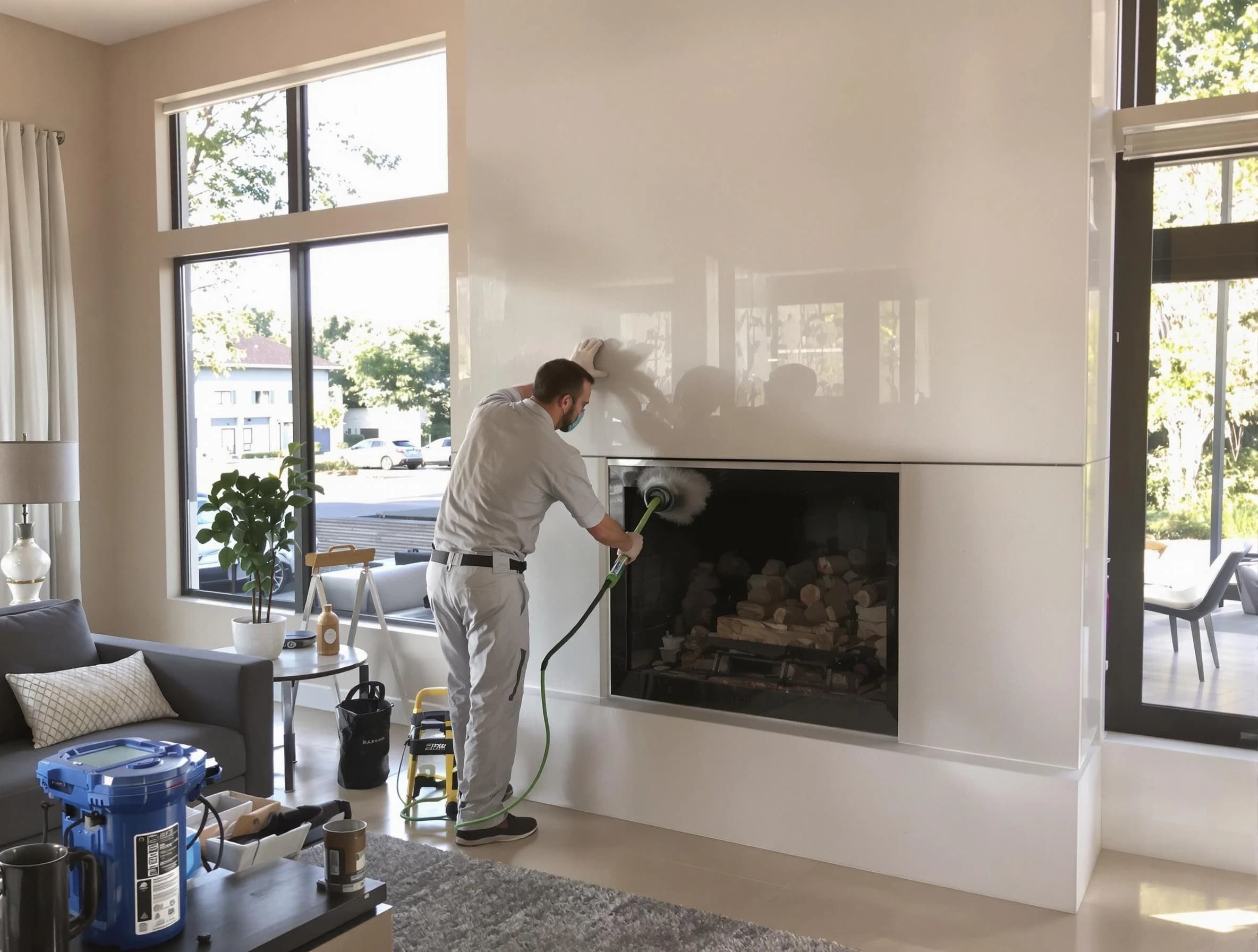 McDonough Chimney Sweep performing thorough soot removal in McDonough, GA