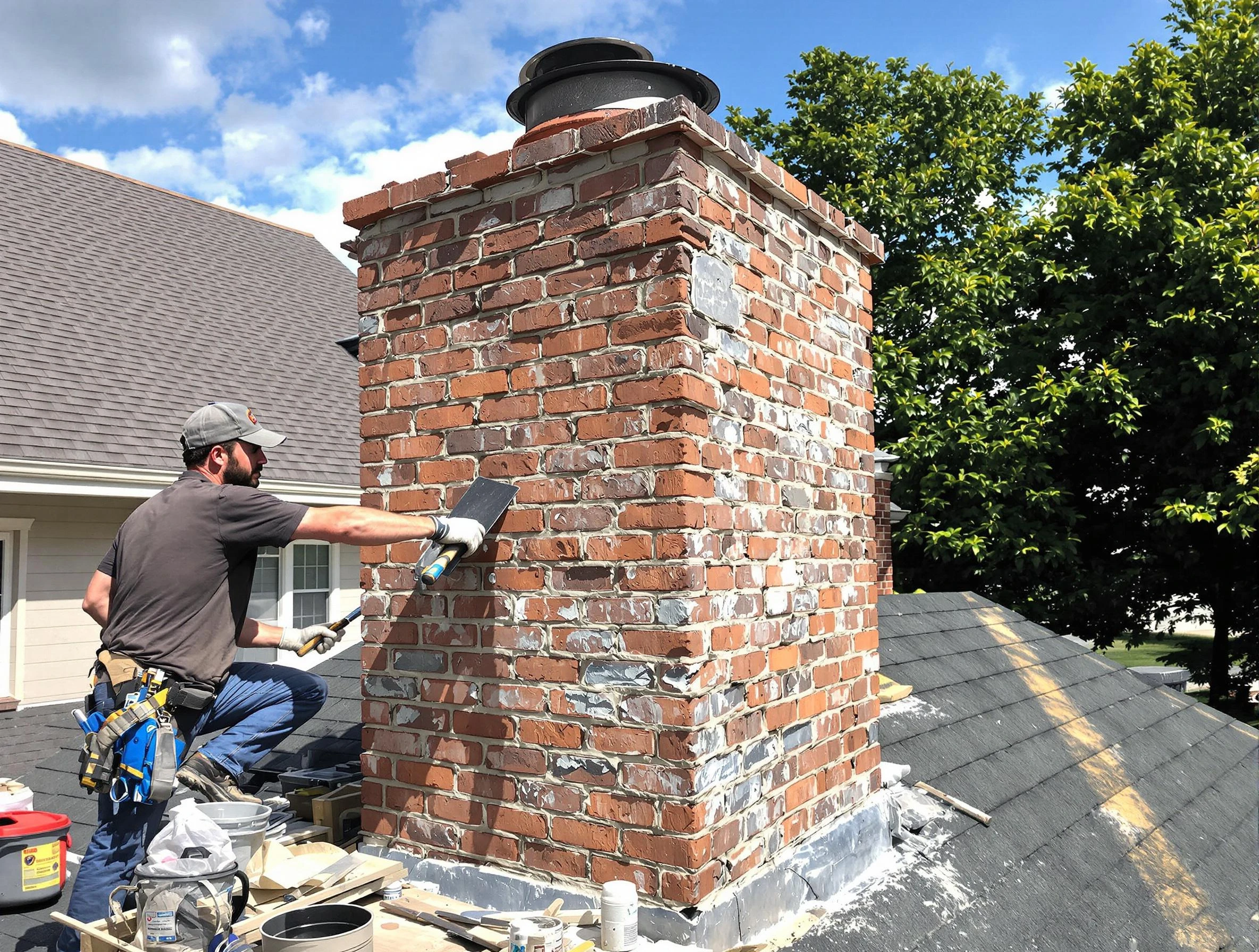 Completed chimney rebuild by McDonough Chimney Sweep in McDonough, GA