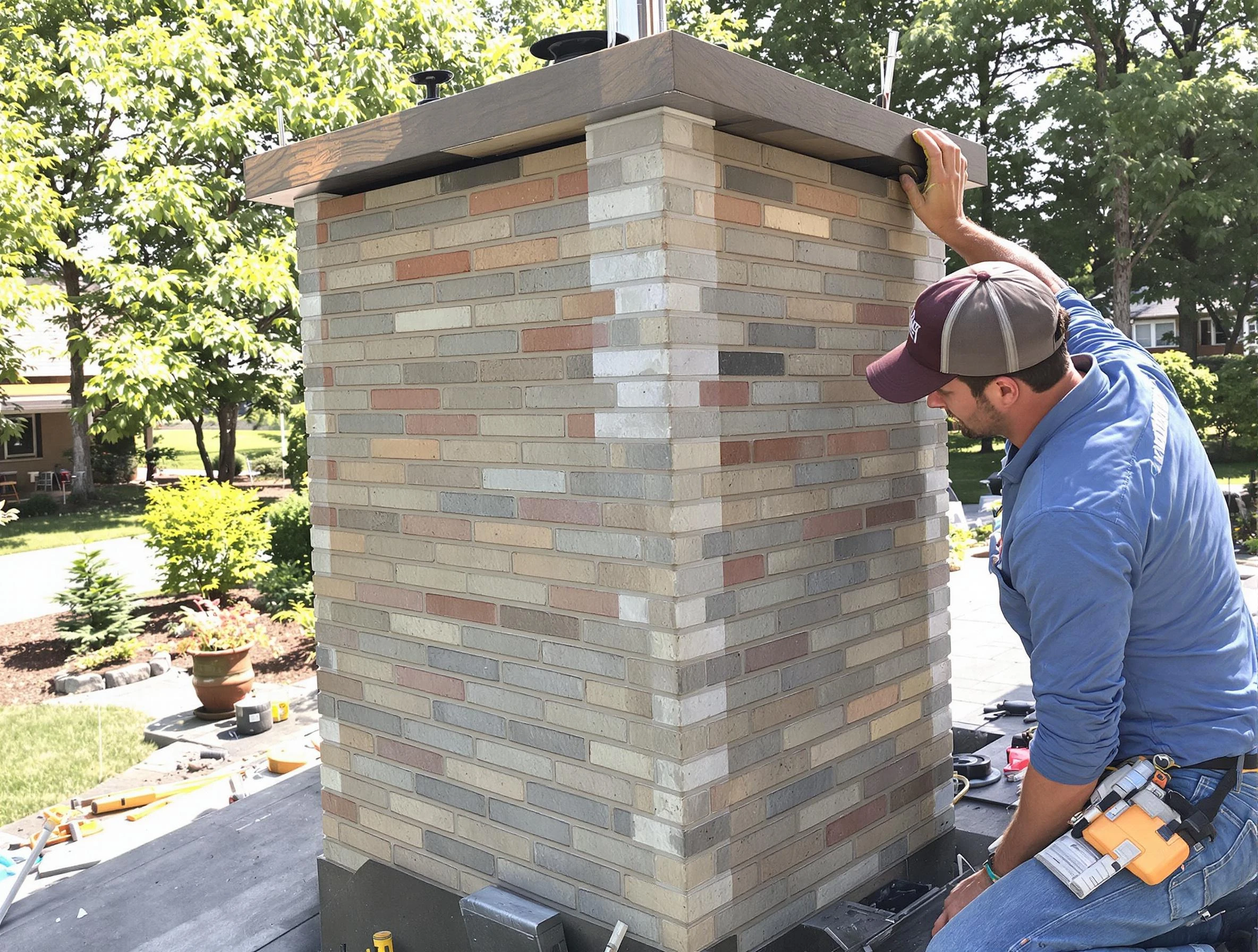 McDonough Chimney Sweep completing a modern chimney remodel in McDonough, GA