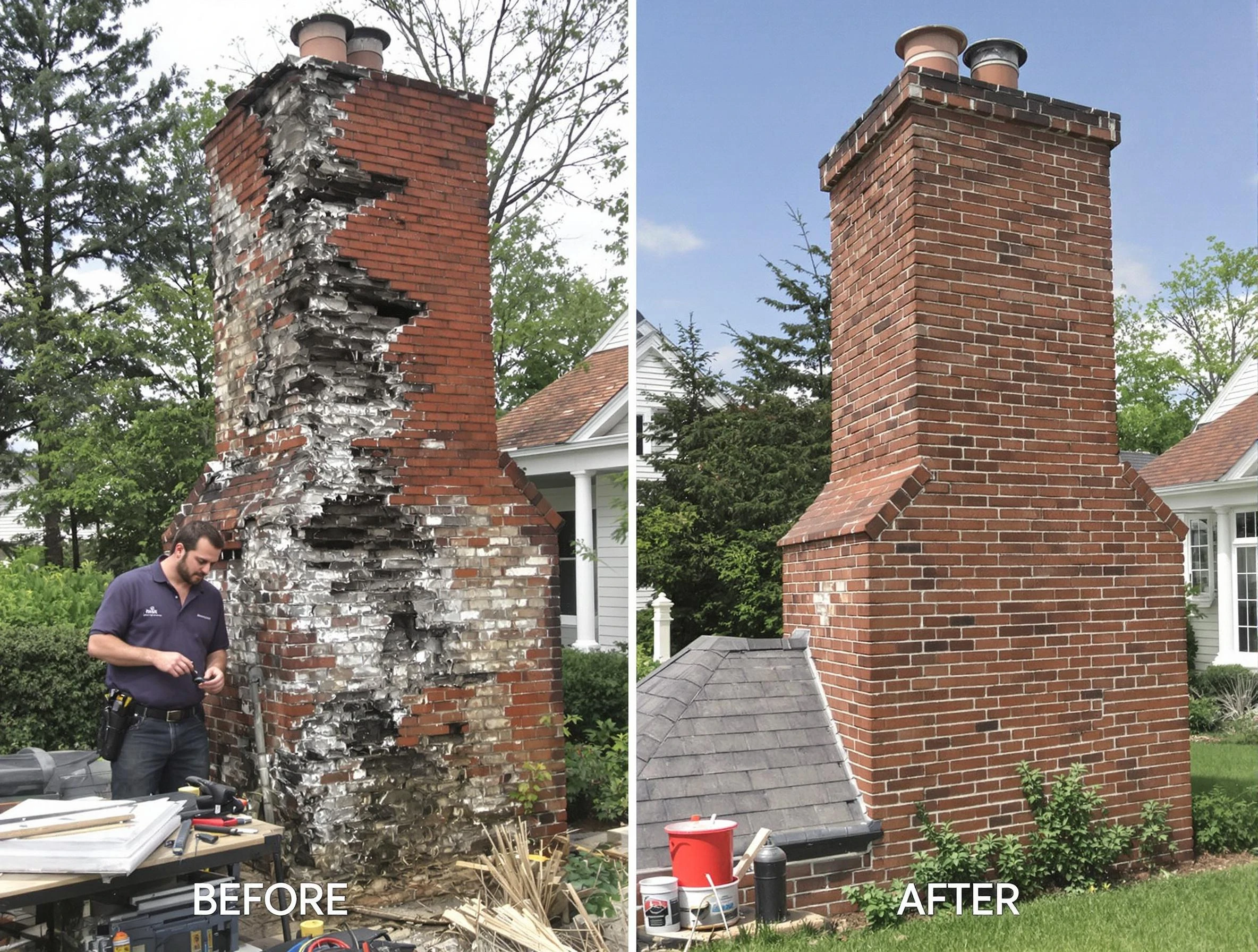 McDonough Chimney Sweep performing a full chimney restoration in McDonough, GA