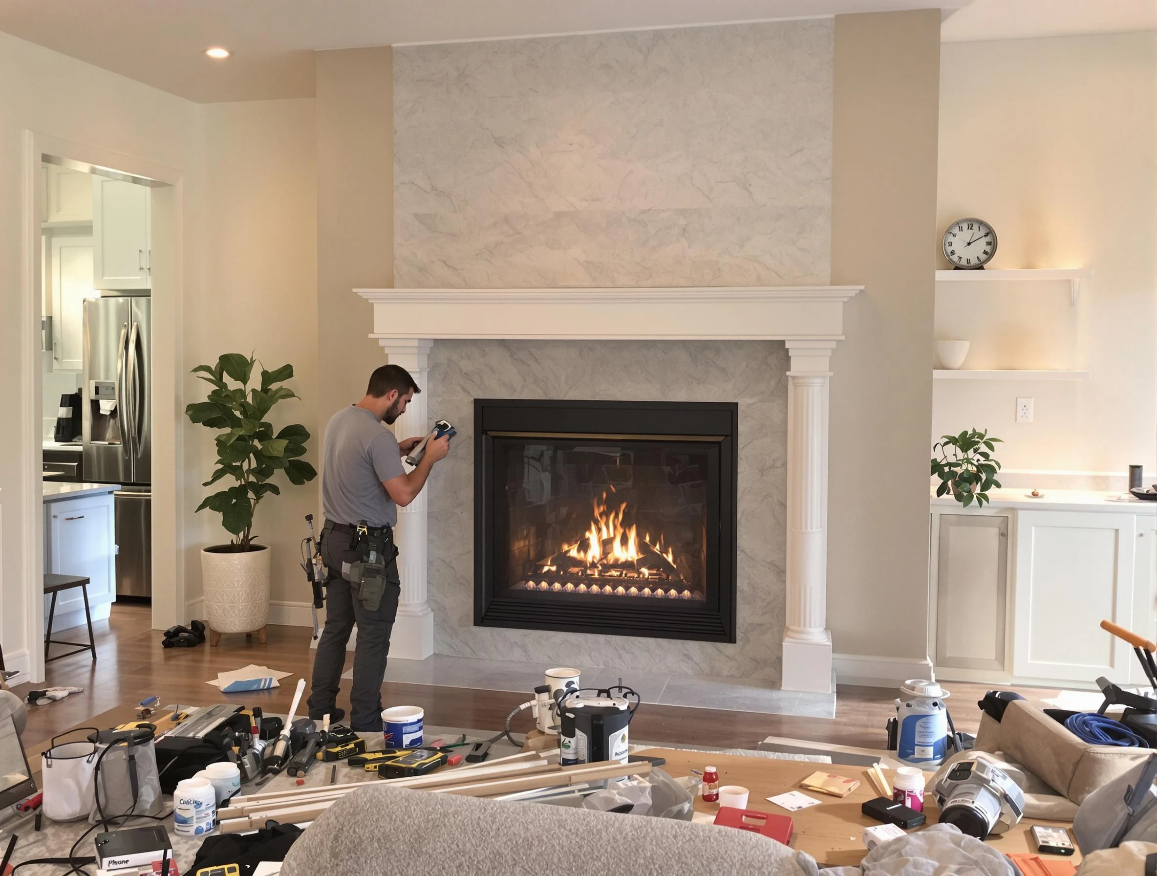 Newly installed fireplace by McDonough Chimney Sweep in McDonough, GA